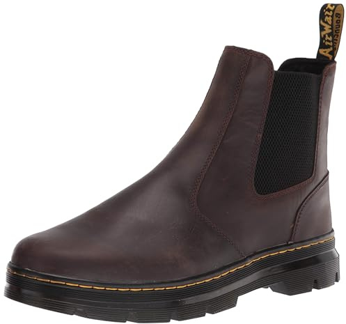 Dr. Martens Unisex Embury Chelsea Boot, Dark Brown Crazy Horse, 13 Women/12 Men