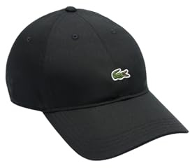 Lacoste Unisex Organic Cotton Twill Cap, One Size, Black