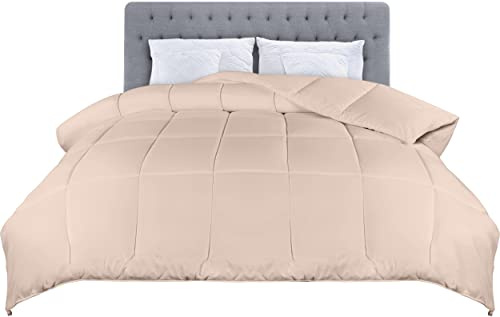 Utopia Bedding Single Duvet – 4.5 Tog Lightweight Coverless All Season Duvet, Soft Breathable Microfiber with Box Stitching, 135x200 cm (Beige)