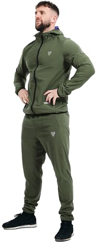 RDX Tuta Sauna Dimagrante Uomo Donna, Reach Conforme, Anti Rip Sudore Dimagranti Tute Cappuccio, Tuta per Sudare Tuta Termica Sports Boxe MMA Palestra Allenamento Top Pantaloni Set