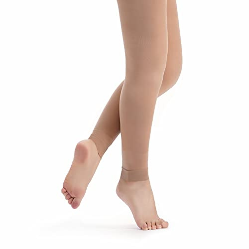 tanzmuster Ballettstrumpfhose Damen - Nina - ohne Fuß - Bronze Größe L - Strumpfhose hautfarben fürs Ballett - Ballettkleidung für Erwachsene