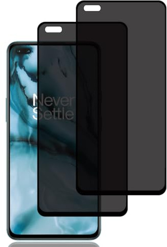 Sichtschutz Schutzfolie für OnePlus Nord 5G [2 Stück], Privacy Schutzglas, 9H Härte, Kratzfest, Volle Abdeckung, Blasenfrei, Anti-Spy für OnePlus Nord