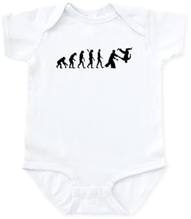 CafePress Evolution Aikido Infant Bodysuit Cute Infant Bodysuit Baby Romper Cloud White