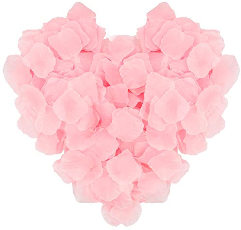 Criveple 1200 stück Künstliche Rosenblätter, Deko Rosenblätter, Rosenblätter Künstlich Rosa - Hochzeit, Valentinstag, Den Tischaufsatz, Geburtstag, Romantische Atmosphäre