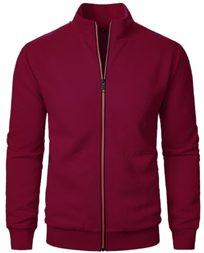 POIUIYQA Sudaderas con Cremallera Y Cuello Alto Hombre Hombre Sudadera Abierta sin Capucha Cierre de Cremallera Blusa Sweater Jersey Suéter de Algodón Outdoor Deporte Básico Ocio Estilo Deportivo