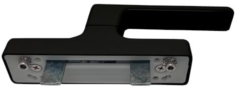 MICEL - 92720 - Cremona para Ventanas y Puertas Oscilantes, Manilla Abatible, para Mano Izquierda, 2 Palas, en Aluminio, acabado Negro, 65 x 170 x 35 mm