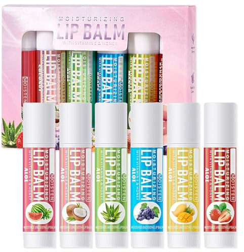 Lip Balm Multipack Set - Mini Moisturizing Lip Care for Chapped Lips, Non-greasy Fast-Absorbing Long Lasting Hydration, Gift Set for Women Gifts