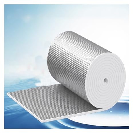 YPIOUREN Energy Saving Foil Shee,Insulating Aluminium Foil Barrier,Aluminium Vapour Barrier,Reflective Radiator Foil,Foam Core Radiant Barrier, for Water Heater Tank(300cm/118.1in,2.5cm/0.98in)