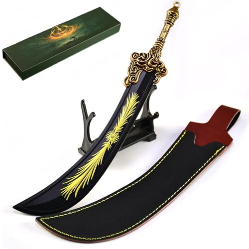 Wonsunte Elden Rings Starscourge Greatsword Replika 22 cm Samlarfigur i Metall med Ställ, Spelmodell Displaystaty, Gaming Skrivbordsdekoration, Present för Gamers