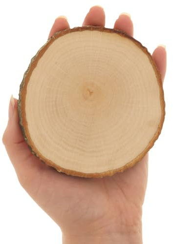 Hofmeister Dischi di Legno con Corteccia, sottobicchiere, Rotondi, Non verniciati, in Legno, 10 cm