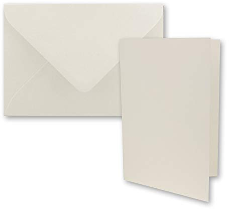 FarbenFroh by GUSTAV NEUSER 50x Faltkarten-Set DIN A7-10,5 x 7,4 cm - mit Umschlägen DIN C7 in Naturweiß (Weiß) - Kleine Doppelkarten blanko zum Selbstgestalten und Bedrucken