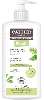 Cattier Kids Shampoo and Shower Gel Green Apple Fragrance Organic 500ml