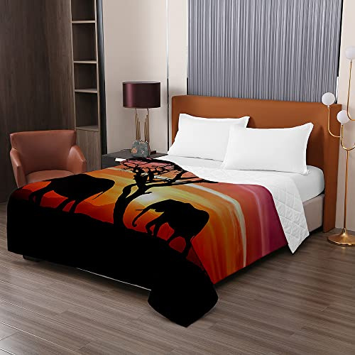 Odot Colcha Bouti de Verano, 3D Elefante Estampado Suave Microfibra Multiusos Cubrecama Lavable Acolchada Edredón Manta para Cama de Infantil Individual Matrimonio (130x150cm,Sabana)