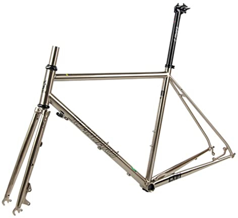 UKALOU 700c Rennrad-Rahmenset 44/47/50/53/56 cm Cr-Mo-Stahl-Straßen-Cyclocross-Rahmen mit Carbon-Gabel, QR 100/135 mm Scheibenbremsrahmen (Größe: 53 cm)