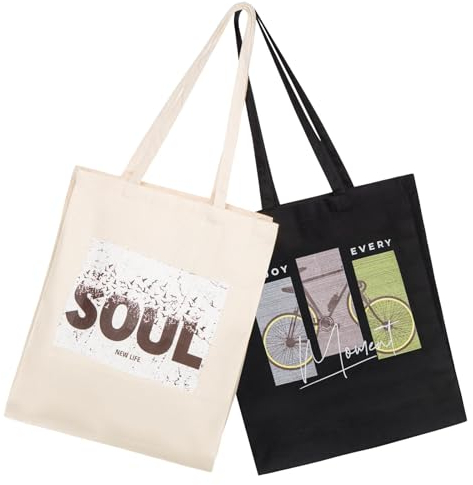 Sew Lovely Premium Baumwolltasche 38x42 cm - Zertifizierte Stofftasche mit Langen Henkeln Tragetasche Einkaufstasche, Jutebeutel Stoffbeutel zum Bemalen Natur Tote Bag Geschenk für Frauen