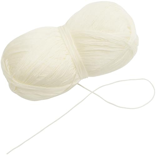 AERZETIX - C75083 100 g stickgarn - pärlvit - 100 % mikro-akryl - krokar skräddarsy nålar, kläder