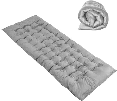 SOARS Cuscino per Lettino 190 x 70 cm, Spesso 7 cm, Materassino per Sdraio Prendisole, in Velluto di Cristallo, Imbottito di Cottone, per Brandina da Campeggio, Sedia da Giardino (Grigio)