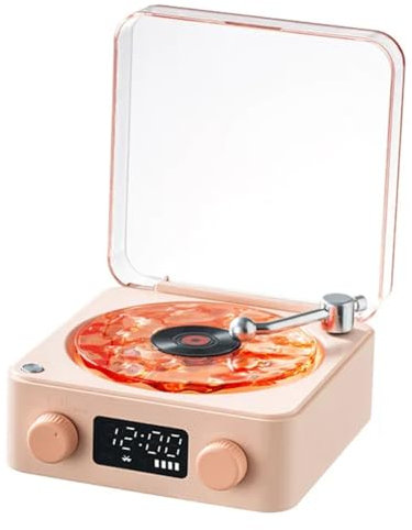 Vocdikficy Tourne-Disque Rétro Bluetooth Audio Haut-Parleur sans de Haute Qualité Caisson de Basses Portable