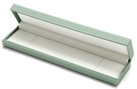 Oirlv Pelle PU Verde Opaco Scatola Per Lunga Collana,Scatola Per Ciondolo, Cofanetto Porta Collane