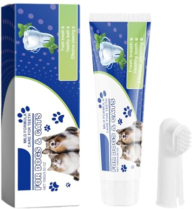 Cepillo Y Pasta De Dientes Para Mascotas | Cepillo De Dedo Para Limpieza De Cachorros - Limpiador Cuidado Salud Aliento Fresco Para Mascotas | Razas Pequeñas Medianas Grandes