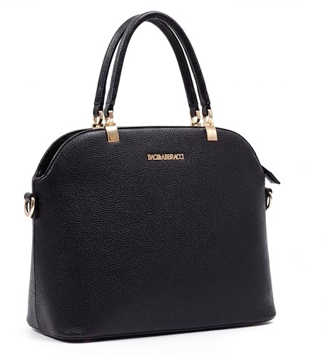LAKCFSN Borsa a Mano Donna Elegante in Pelle PU Martellata, Borsetta Strutturata Versatile a Tracolla, Chic per Ufficio Shopping e Tempo Libero，Nero