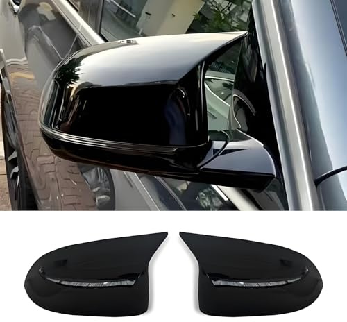 Hengjiayao 1 par de tapas de espejo retrovisor para BMW X3 G01 G08 X4 G02 X5 G05 X6 G06 X7 G07 2019-2024 Carcasa de espejo lateral izquierdo y derecho brillante negro