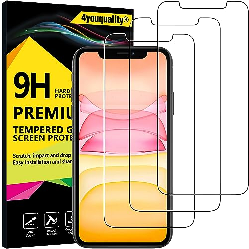 4youquality (3-Pack iPhone 11 & iPhone XR Screen Protector, Tempered Glass Film, [LifetimeSupport][Scratch-Resistant][Anti-Shatter] Screen Protector for iPhone XR & iPhone 11