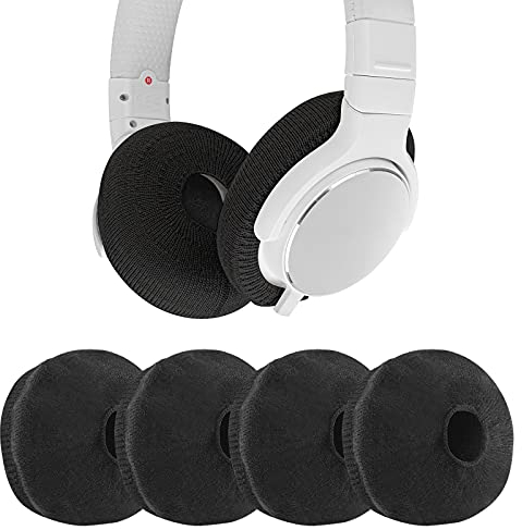 Geekria 2 paia di cuffie in tessuto lavorato a maglia, lavabili ed elastiche, protezioni per auricolari per cuffie on-ear, copertura per il sudore per caldo e comfort (S/Nero)