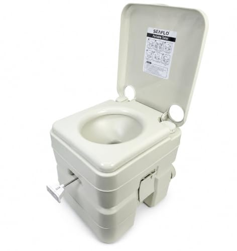 SEAFLO Inodoro portátil para RV, barco y camping, Acrilonitrilo butadieno estireno (5.3 galones)
