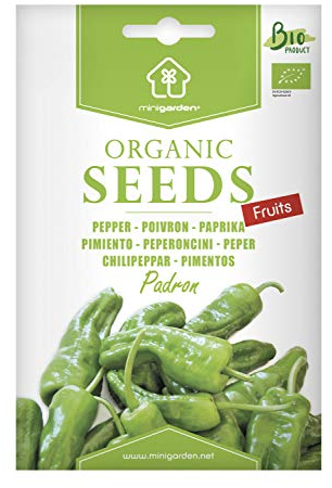 Poivron de Padrón, Graines Certifiées Biologiques Prêt à Pousser Minigarden, 100% Naturelles sans Propagateurs Chimiques ni Génie Génétique, inclut entre 50 et 75 graines