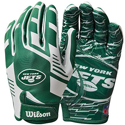 WILSON NFL - Guanti da calcio elasticizzati, per ragazzi, New York Jets