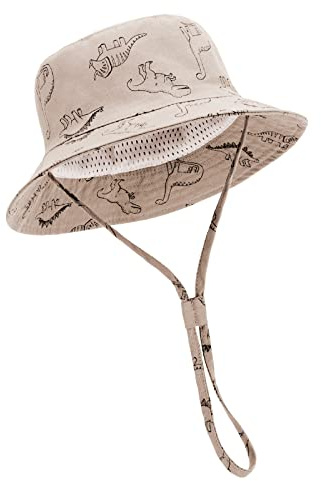 DRESHOW Baby Solhatt Småbarn Solskydd Djurmössa Unisex Sommarhatt med Hakrem UPF 50+
