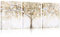 3 Panels Mit Rahmen Baum Leinwand Bilder Kunstdrucke Poster Gold Beige Bild auf Leinwand Malerei Wandbilder Heimbüro Wohnzimmer Schlafzimmer Dekorationen Bereit zum Aufhängen 90x40cm (12x16x3pcs)