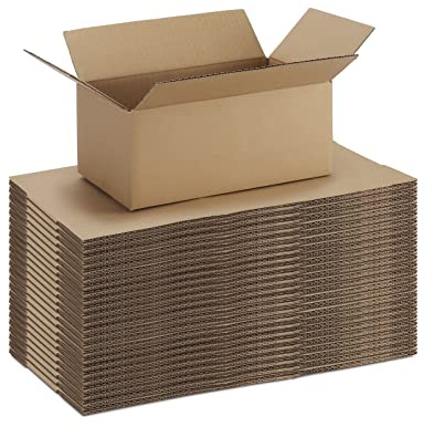 CRUGLA 9x6x4 Shipping Boxes for Small Business, Cardboard Corrugated Mailing Packaging Box, 25 Packs