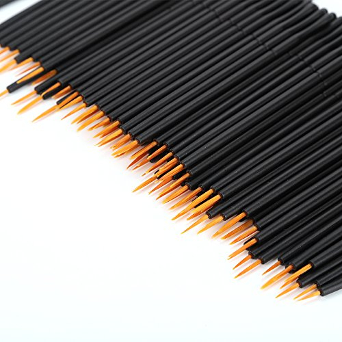 Sonew 100 Stück Einweg-Eyeliner-Pinsel, Flüssiger Eyeliner-Pinsel mit Hartem Kopf, Make-up-Eyeliner-Zauberstäbe