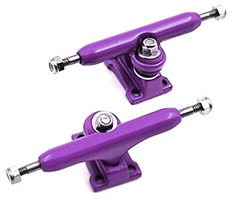 SPITBOARDS 34mm Fingerboard Pro Trucks by, Real Lock-Nuts, Rubber O-Ring Urethane Bushings, Optimized Hanger, Width 34 mm, for Fingerboard Tuning & Assembling (Purple)