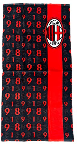 hermet A.C. Milan, Strandtuch aus Frottee, 70 x 140 cm, 100% Baumwolle, offizielles Produkt, von Cimato