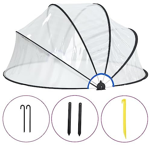 Festnight Pool Dome with Bracket Round Pool Dome Swimming Pool Cover Tent House Spa Accessory Outdoor Ground Cloths Enclosure Protector Canopy Oval 315x158 cm PVC