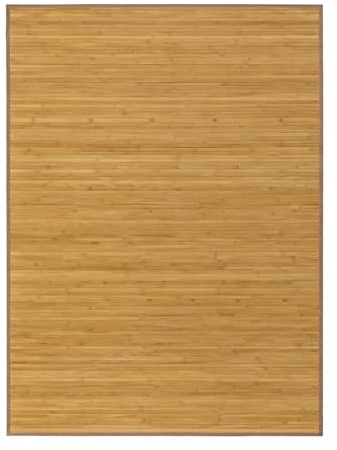 JUANIO Tapis de Sol antidérapant, Moquette à Rayures en Bambou Coloris Naturel - Longueur 200 x Profondeur 140 cm