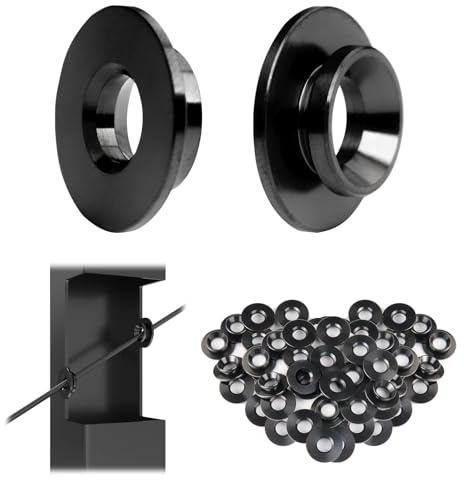 Muzata 40 Pack 1/8 30 Degree Angle Wheel Black Cable Railing Grommets ONLY for Angle 1/8 5/32 3/16 Wire Rope T316 Stainless Steel Protector Sleeves Deck Cable Railing Hardware Kit Metal Posts CR79