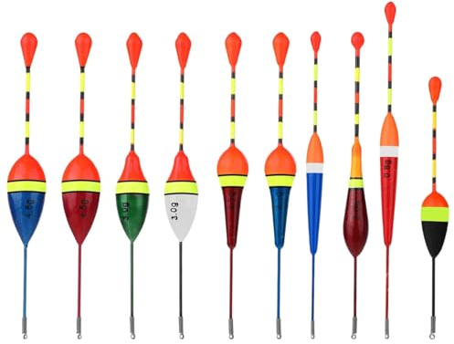 OIGWBPH 10pcs Posen Angeln Set angelzubehör Set Posensortiment als Schwimmer Laufposen für Friedfisch Pose und Forellen Posenset als Angelzubehör und Schwimmerset