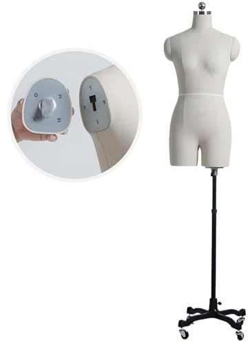 Maniquí ajustable de medio cuerpo de espuma suave con forma de vestido, alfileres insertables para confección de modelo femenino, maniquí de sastre,Withoutarms-XL-Model86