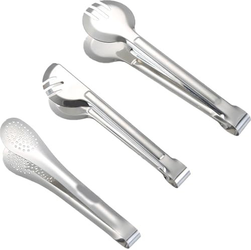 3 Stück Multifunktional Küchen Zange Edelstahl, Nudelzange, Zange Küche, Servierzange, Gebäckzange, Spaghettizange, Nudelzange edelstahl, Küchenzange, Fleischzange, Fleischzange