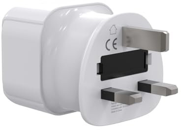 Jsdoin Adaptateur de voyage pour prise anglaise - Prise de voyage - Prise de type G - Adaptateur de voyage UK - Adaptateur de prise anglaise pour l'UE vers l'Angleterre, l'Écosse, l'Irlande, Dubaï