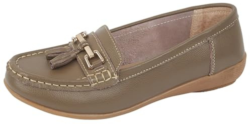 Jo & Joe Womens Nautical Leather Loafer (Latte 3 UK)
