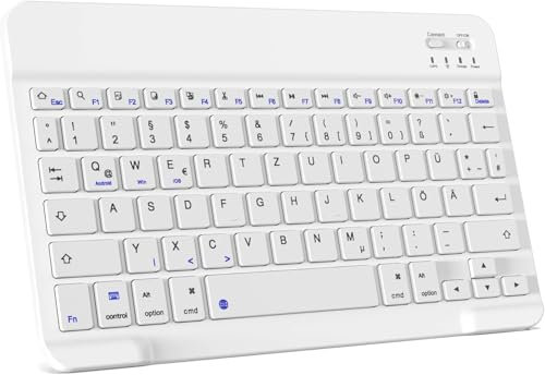 Tastatura e mouse Bluetooth wireless, Tastatura silenziosa ricaricabile, ultrasottile e portatile, tastiera wireless da10 pollici adatta per iPad/tablet/PC/iOS/Android/Windows/Samsung/Lenovo