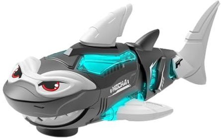 Beiykhera Rc Shark,Spielzeugroboter Mit Licht Und Musik,Schwimmendes Robotik Hai Spielzeug - Spielspaß Für Mädchen Kinder Baden Wasser Badewanne