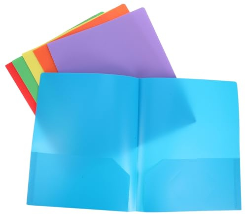 CALLARON Lot de 6 Chemises Plastique à Pochettes A4 avec Double Pince, Dossiers de Classement Colorés, Organiseur Bureau et Élève, Rangement Documents Protégé et Polyvalent