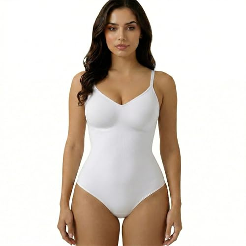 SURLIFE Body Contenitivo Modellante Donna con Spalline Regolabili Guaina Snellente e Tessuto Traspirante