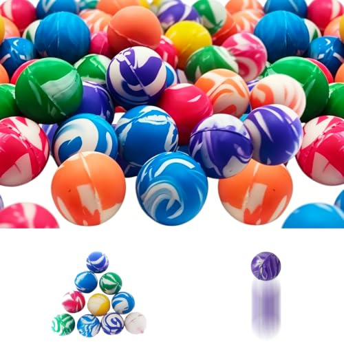 60Pcs Bouncy Balls, Assortment Of 25mm Small Bouncy Balls, Versatile For Party Events And Group Activities, High-Bounce Small Balls Rubber Spheres For Coordination Exercises And Festive Occasions